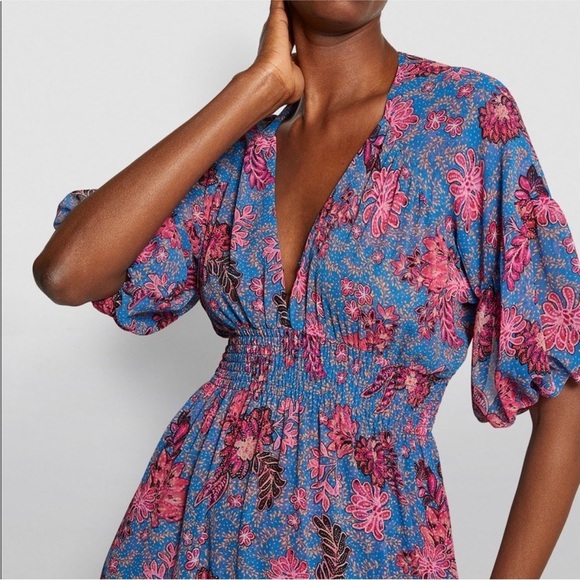 MISA Los Angeles Pippa Floral Tiered Maxi Dress Open Back in Night Blooms - Picture 3 of 16